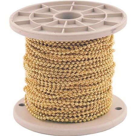 Kingchain 196 ft Solid Brass Bead Ball Chain Reel, Trade Size No 6 531472